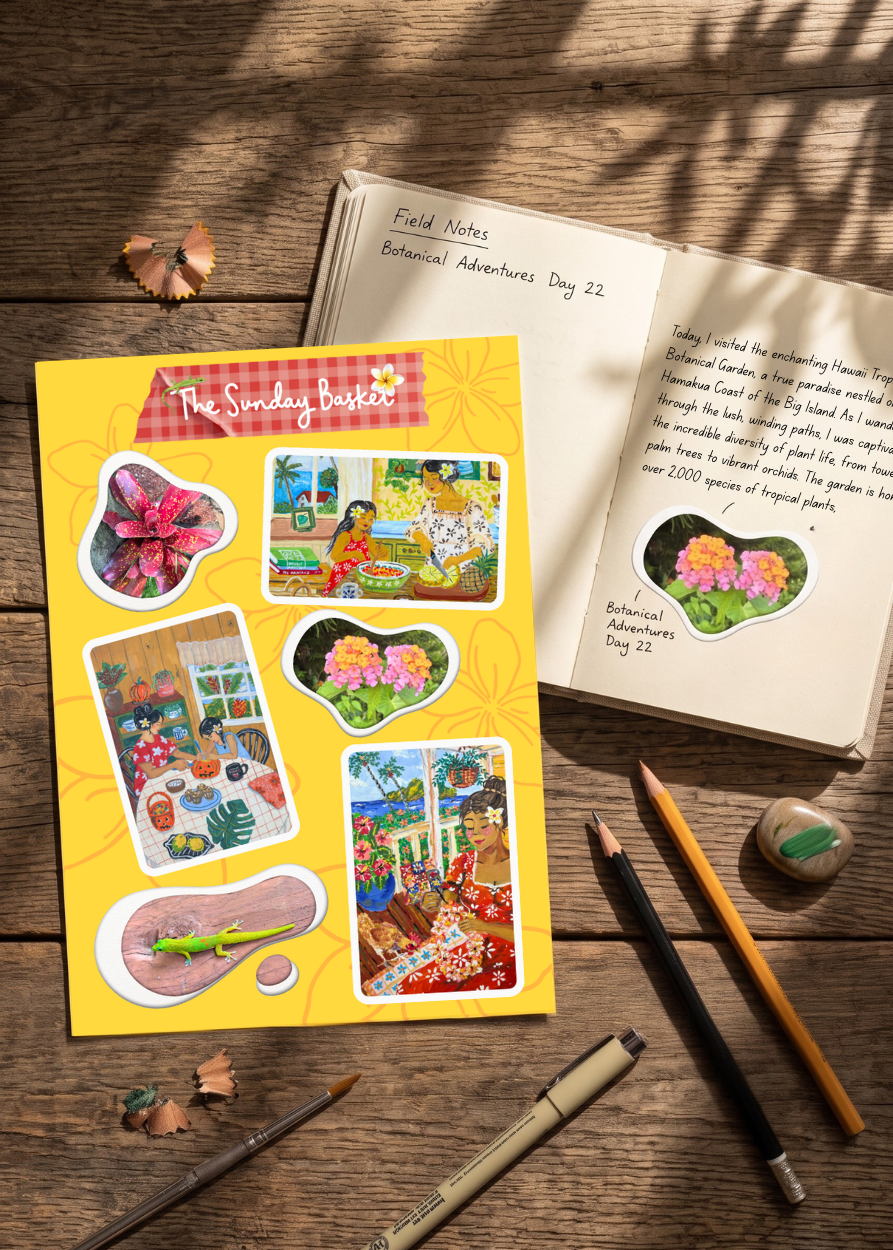 STICKER SHEET: Hawaiian Sun
