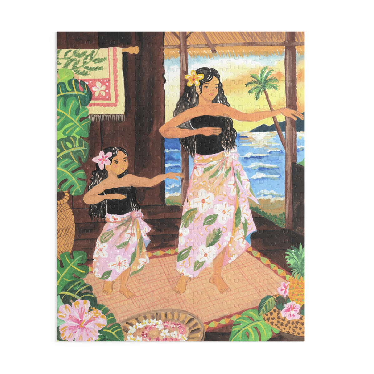 Keiki and Mama - Framed Matte Canvas Print