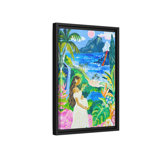 Babymoon in Big Island - Framed Canvas Print
