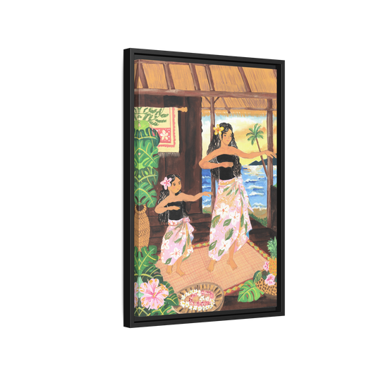 Keiki and Mama - Framed Matte Canvas Print