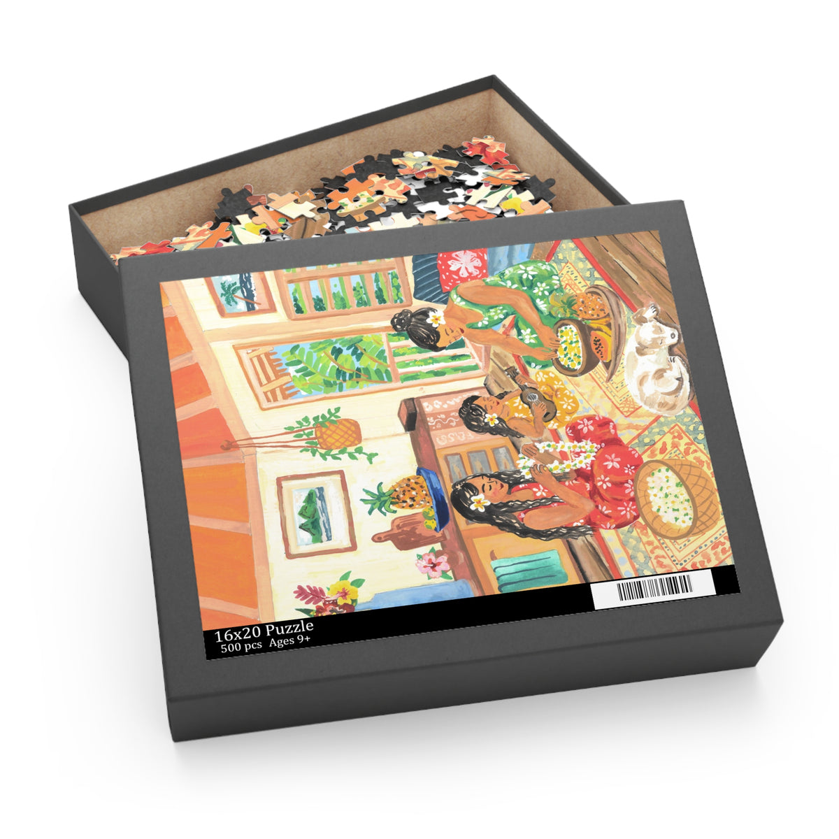 Tropical Family Scene Puzzle — Hawaiian Luau 120/252/500-Piece Jigsaw