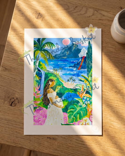 Babymoon in Big Island Unframed Print