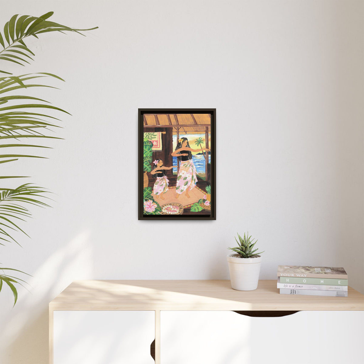 Keiki and Mama - Framed Matte Canvas Print