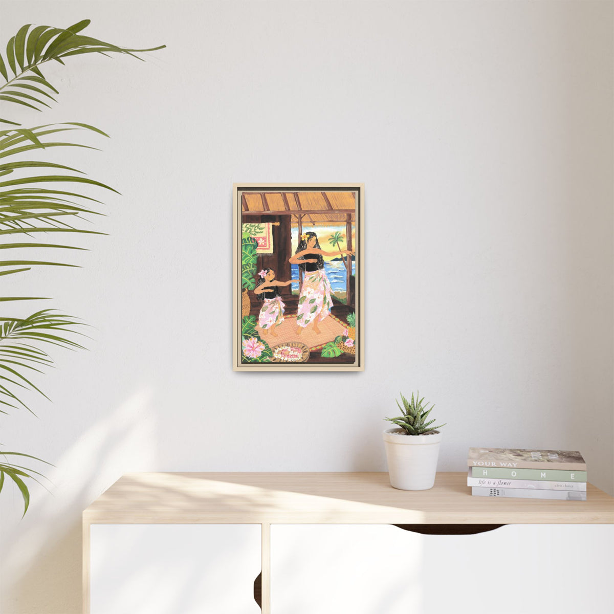 Keiki and Mama - Framed Matte Canvas Print