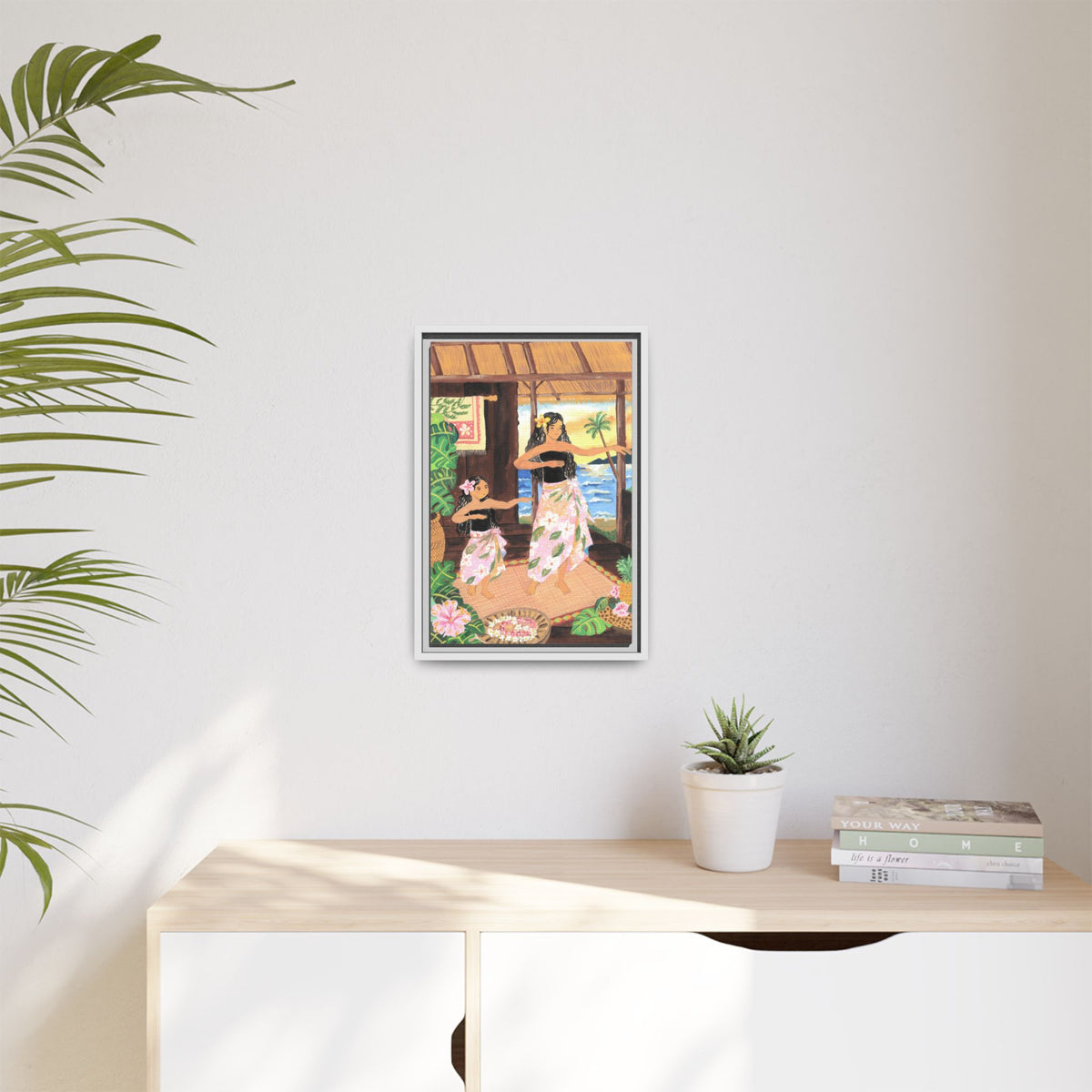 Keiki and Mama - Framed Matte Canvas Print