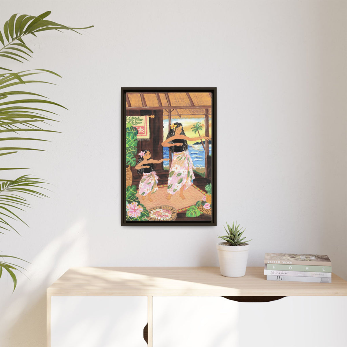 Keiki and Mama - Framed Matte Canvas Print