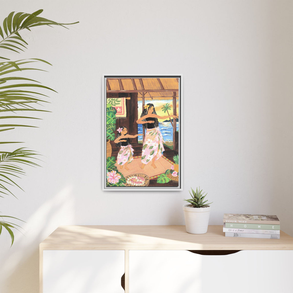 Keiki and Mama - Framed Matte Canvas Print