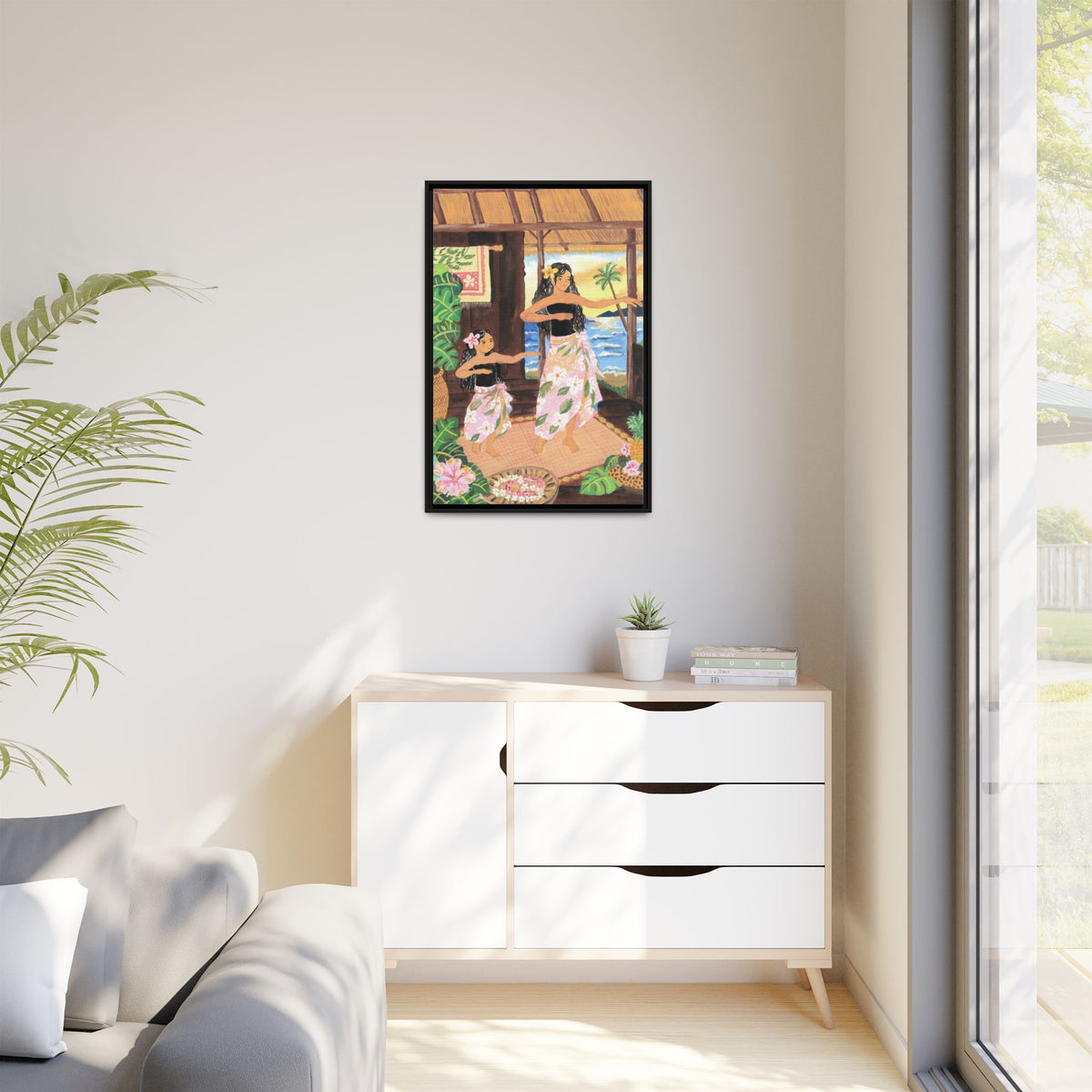 Keiki and Mama - Framed Matte Canvas Print
