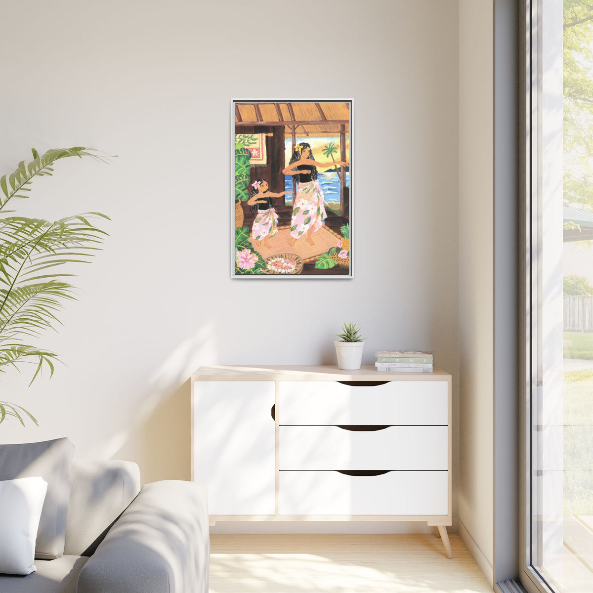 Keiki and Mama - Framed Matte Canvas Print