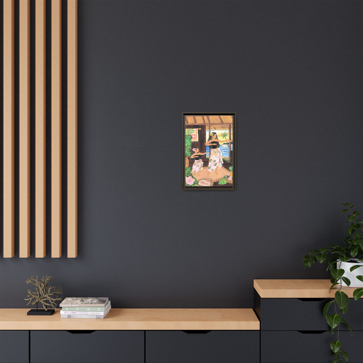 Keiki and Mama - Framed Matte Canvas Print