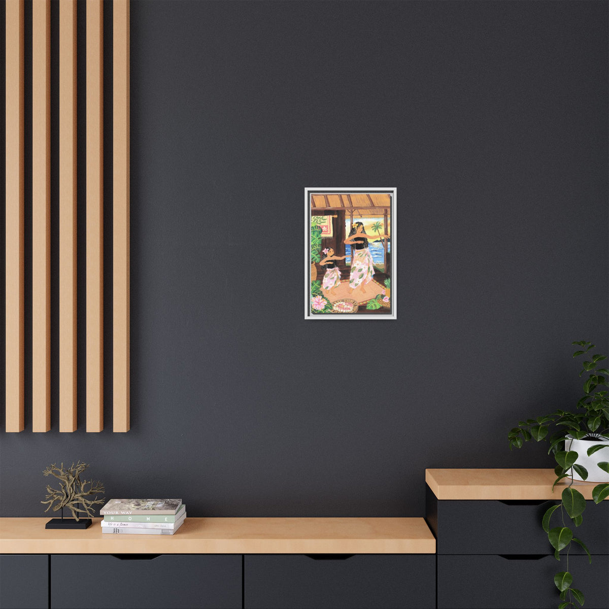Keiki and Mama - Framed Matte Canvas Print