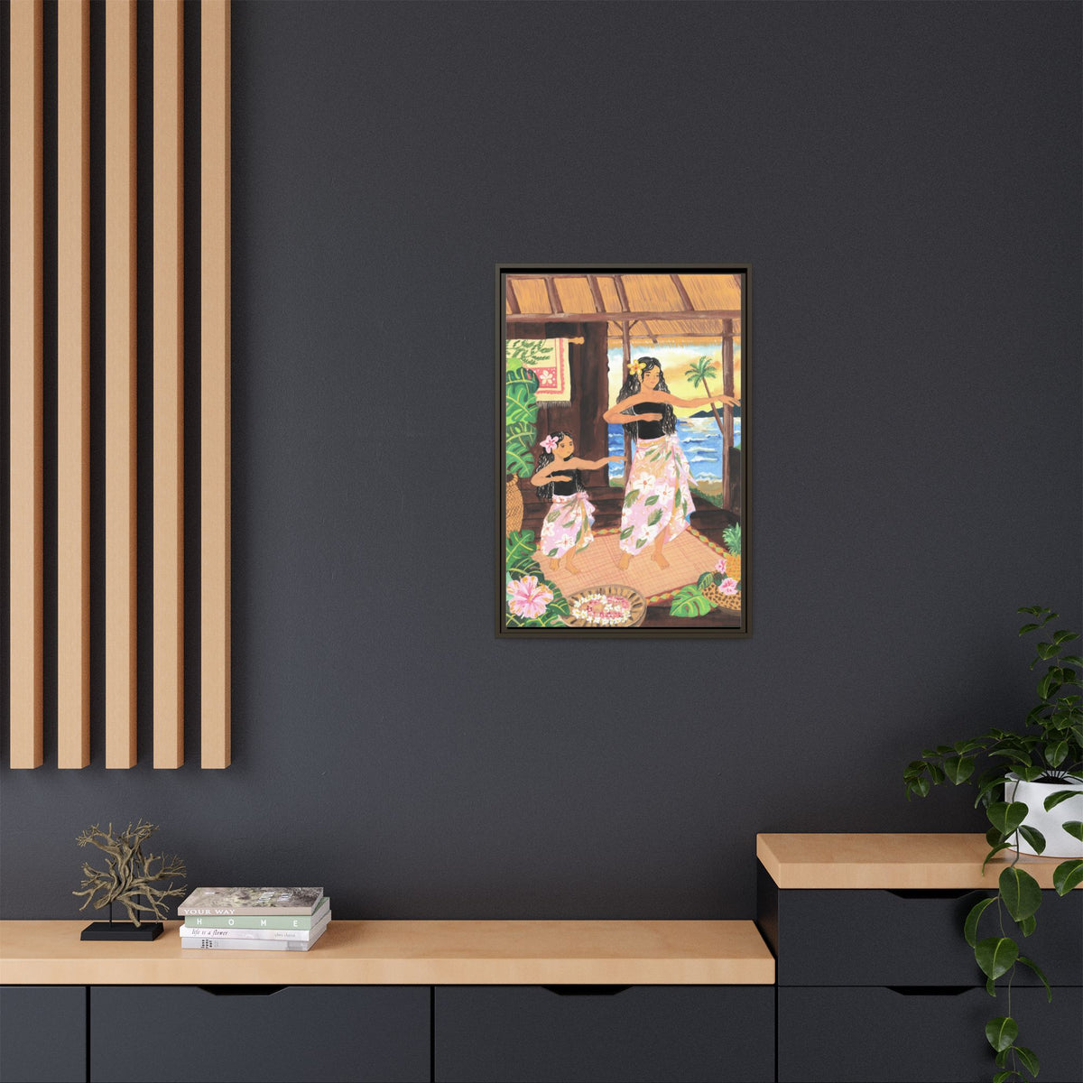 Keiki and Mama - Framed Matte Canvas Print