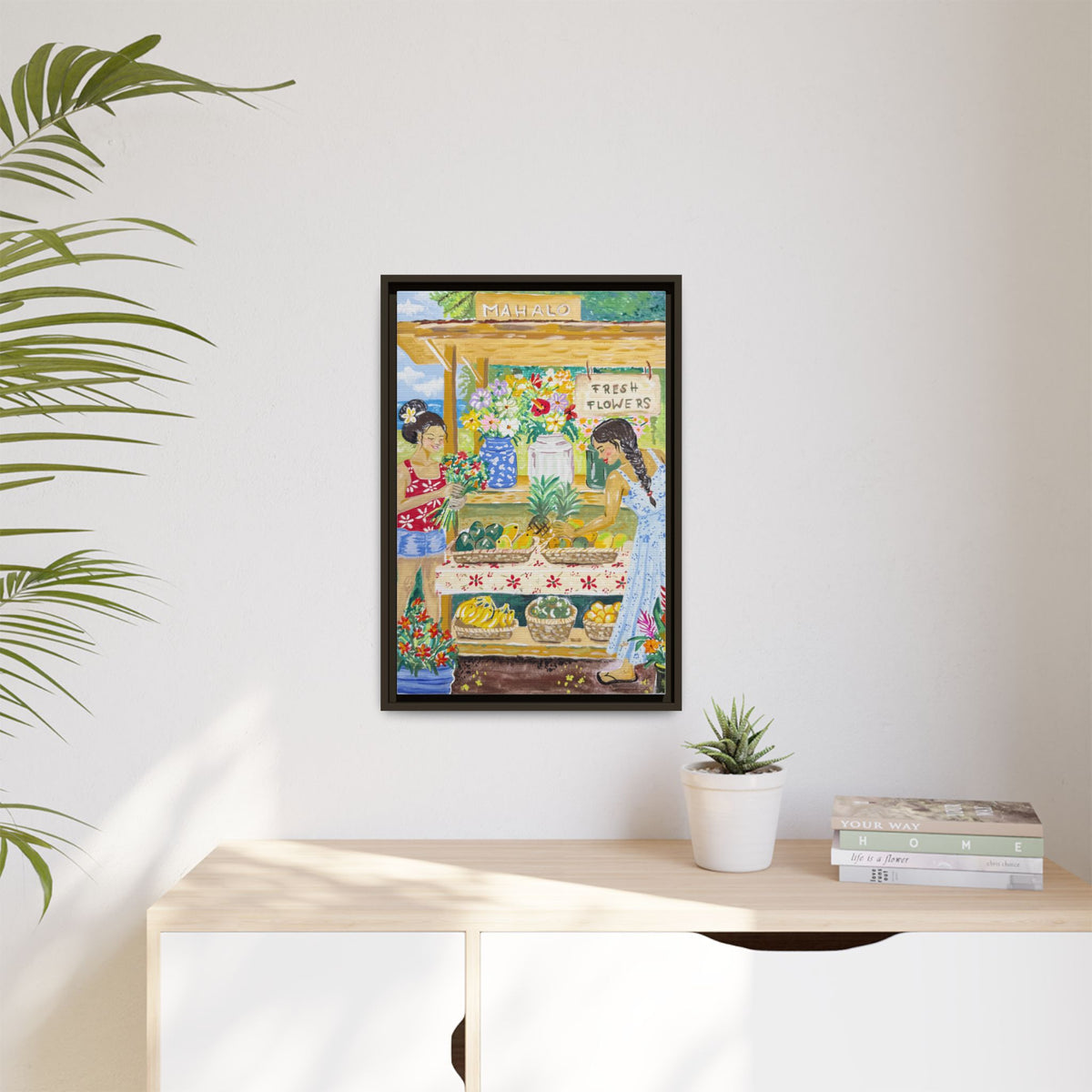 Mahalo Farmstand - Framed Canvas Print