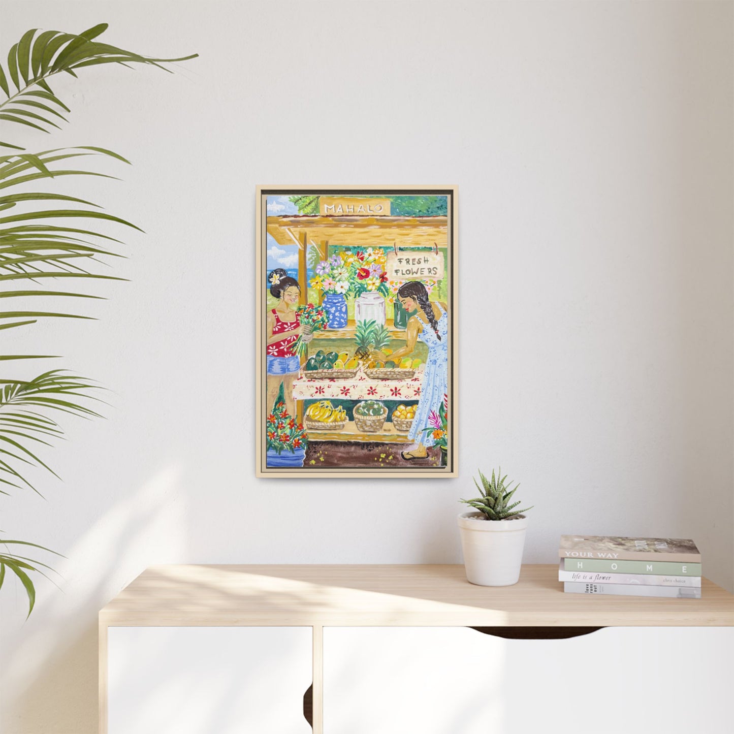 Mahalo Farmstand - Framed Canvas Print