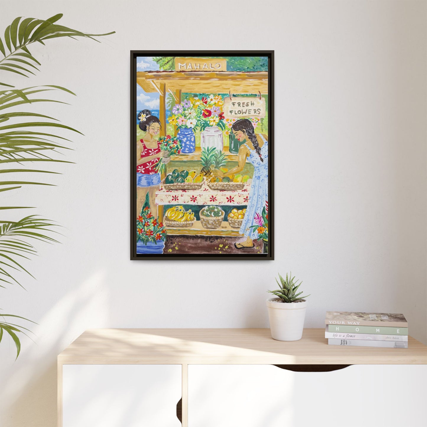 Mahalo Farmstand - Framed Canvas Print