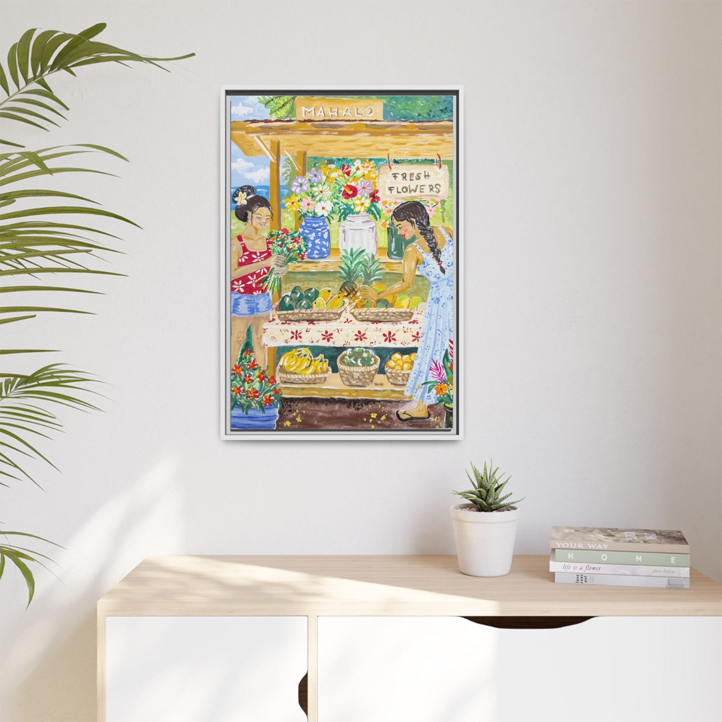 Mahalo Farmstand - Framed Canvas Print