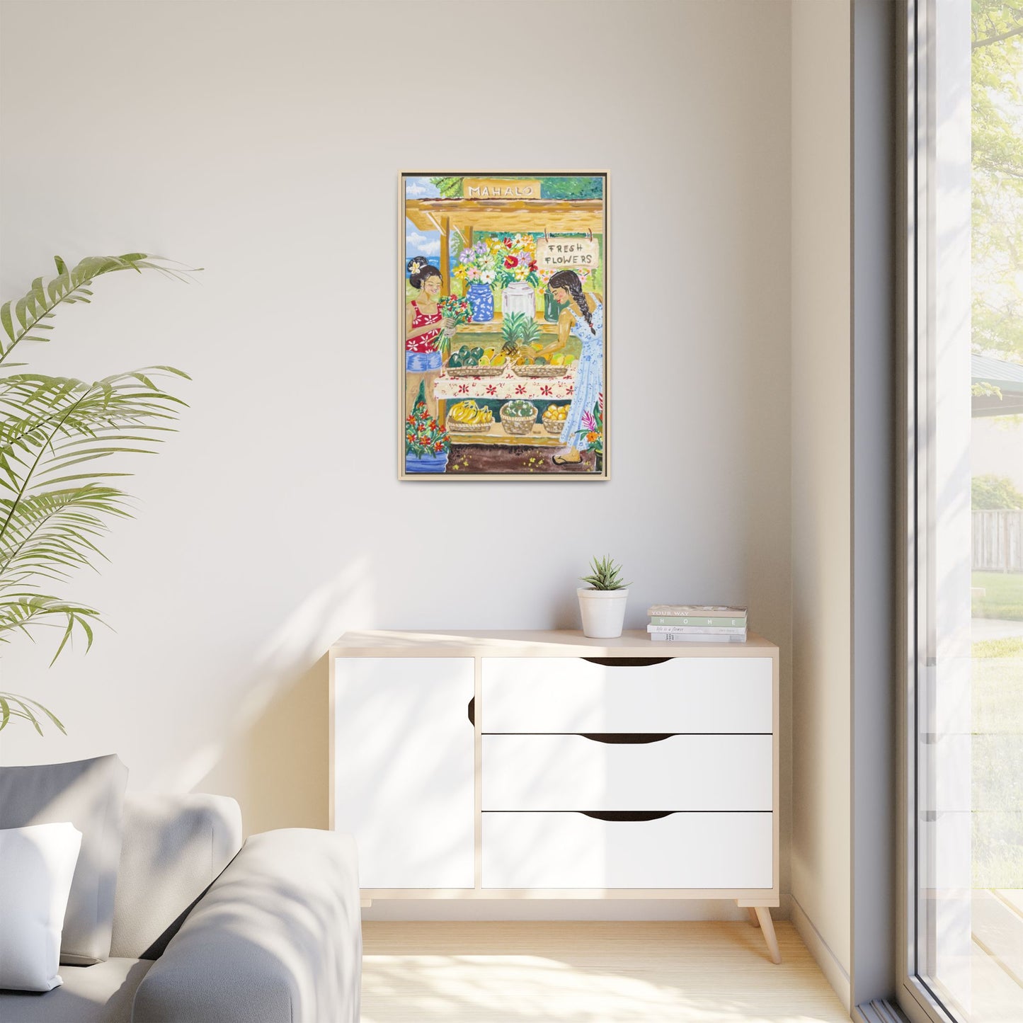 Mahalo Farmstand - Framed Canvas Print