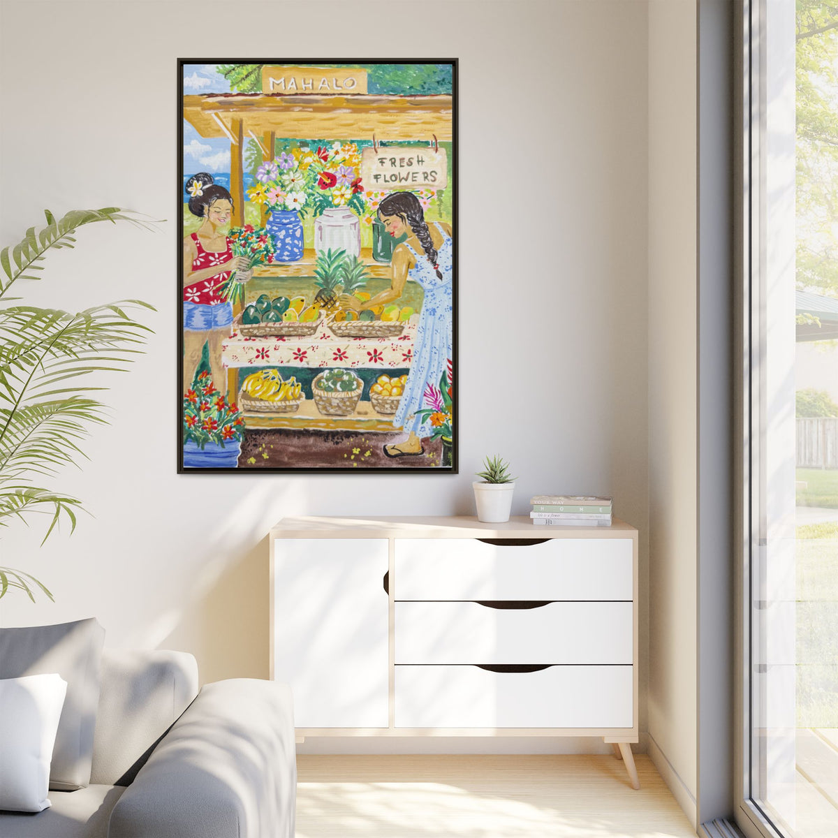 Mahalo Farmstand - Framed Canvas Print