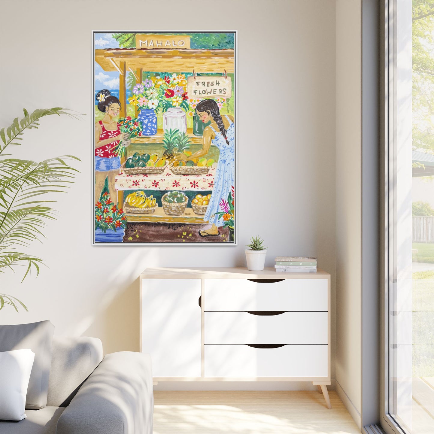 Mahalo Farmstand - Framed Canvas Print