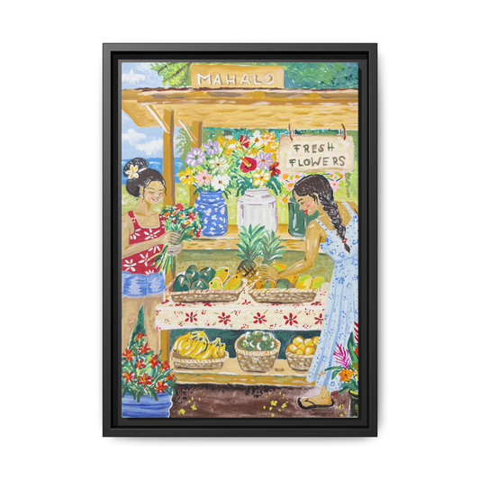 Mahalo Farmstand - Framed Canvas Print