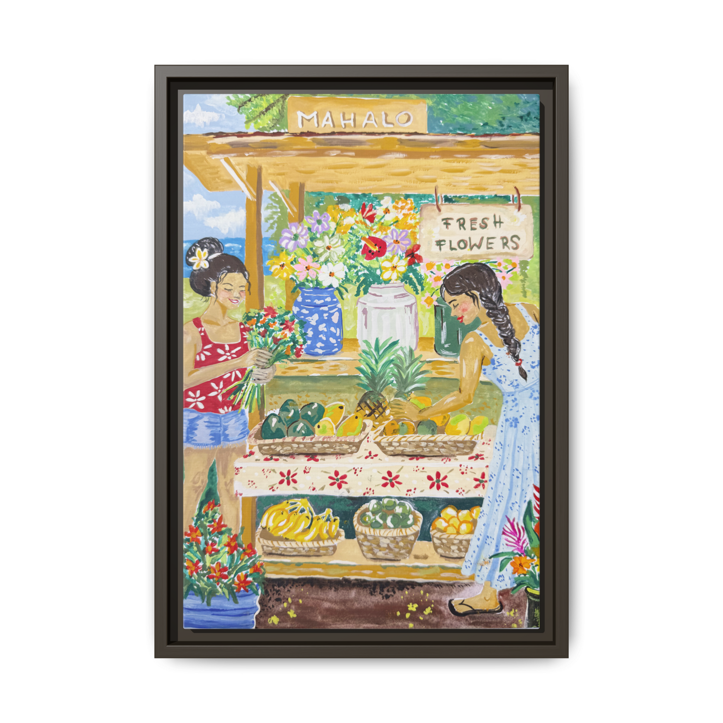 Mahalo Farmstand - Framed Canvas Print