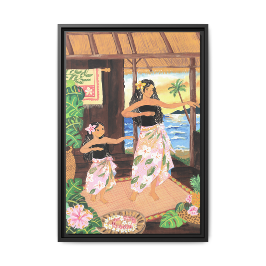 Keiki and Mama - Framed Matte Canvas Print