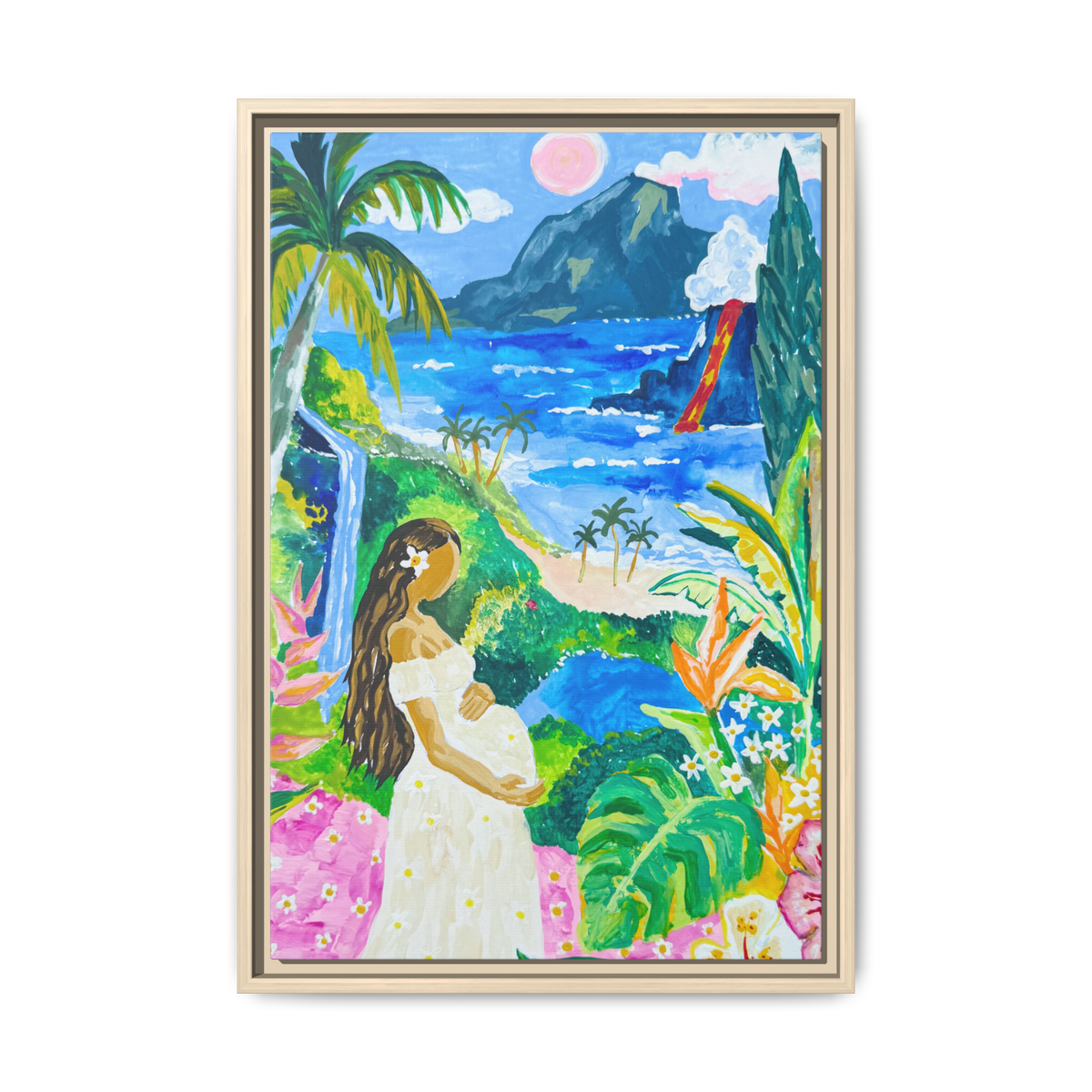 Babymoon in Big Island - Framed Canvas Print