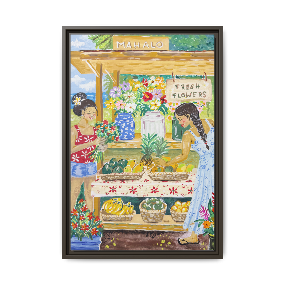 Mahalo Farmstand - Framed Canvas Print