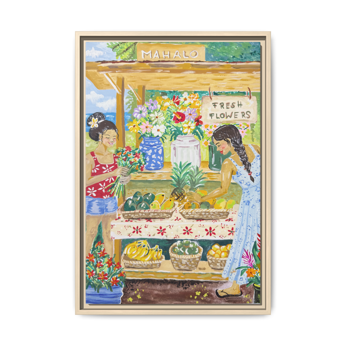 Mahalo Farmstand - Framed Canvas Print