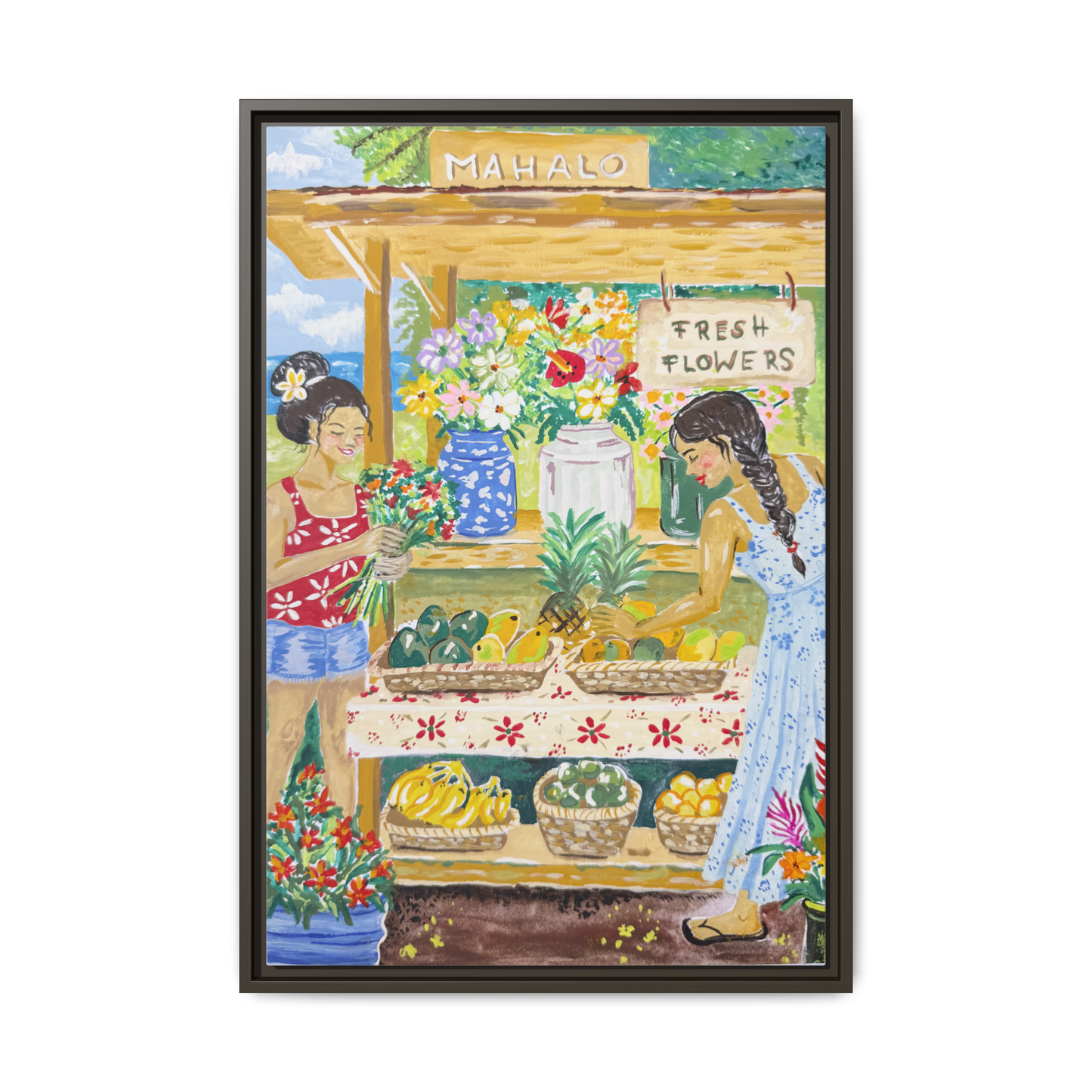 Mahalo Farmstand - Framed Canvas Print