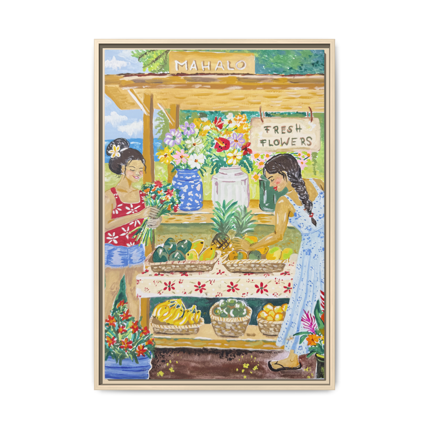 Mahalo Farmstand - Framed Canvas Print