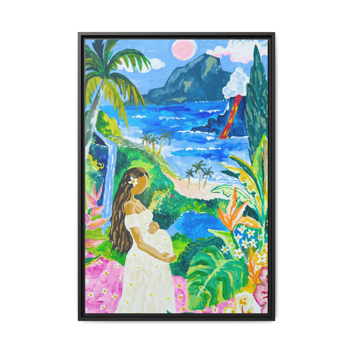 Babymoon in Big Island - Framed Canvas Print