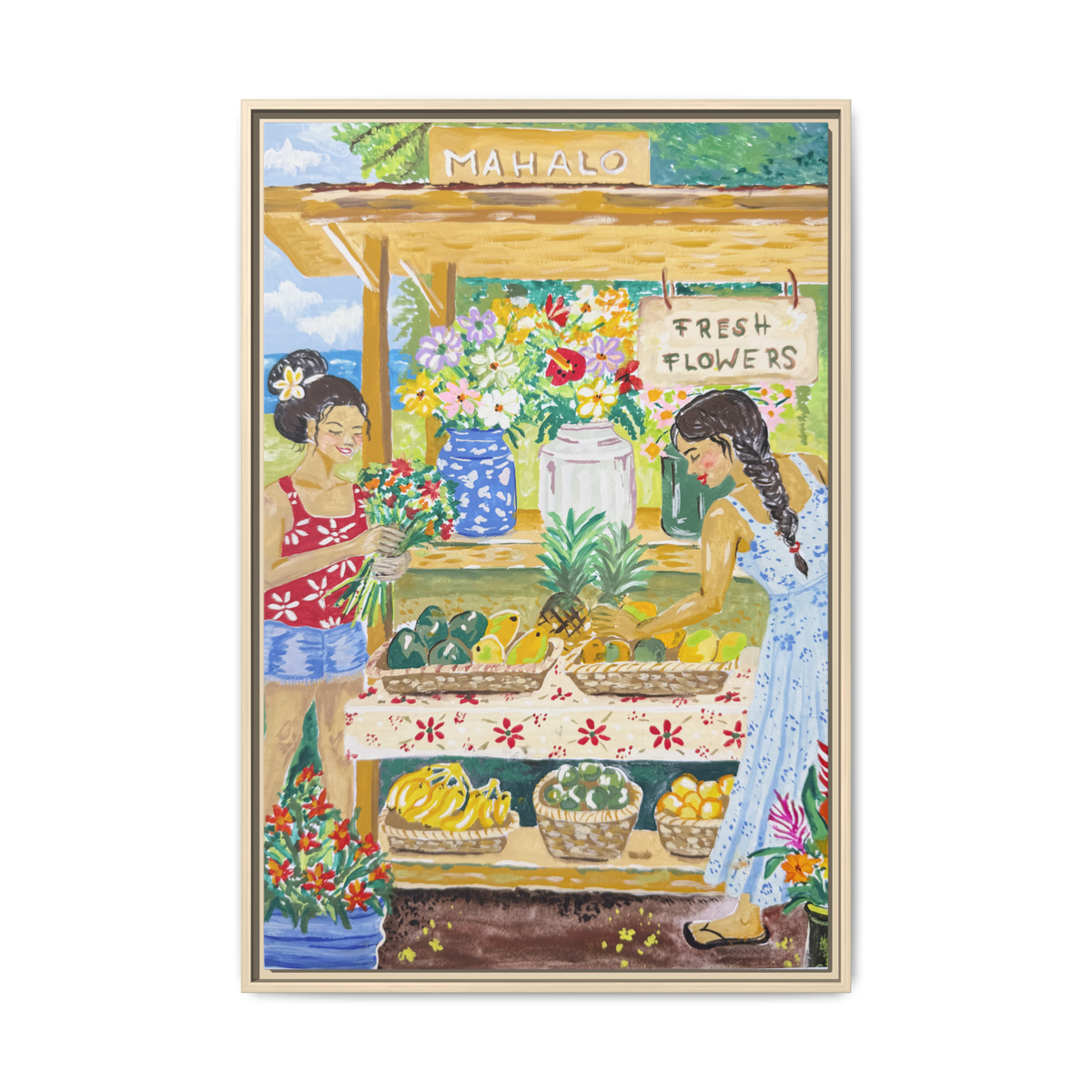 Mahalo Farmstand - Framed Canvas Print