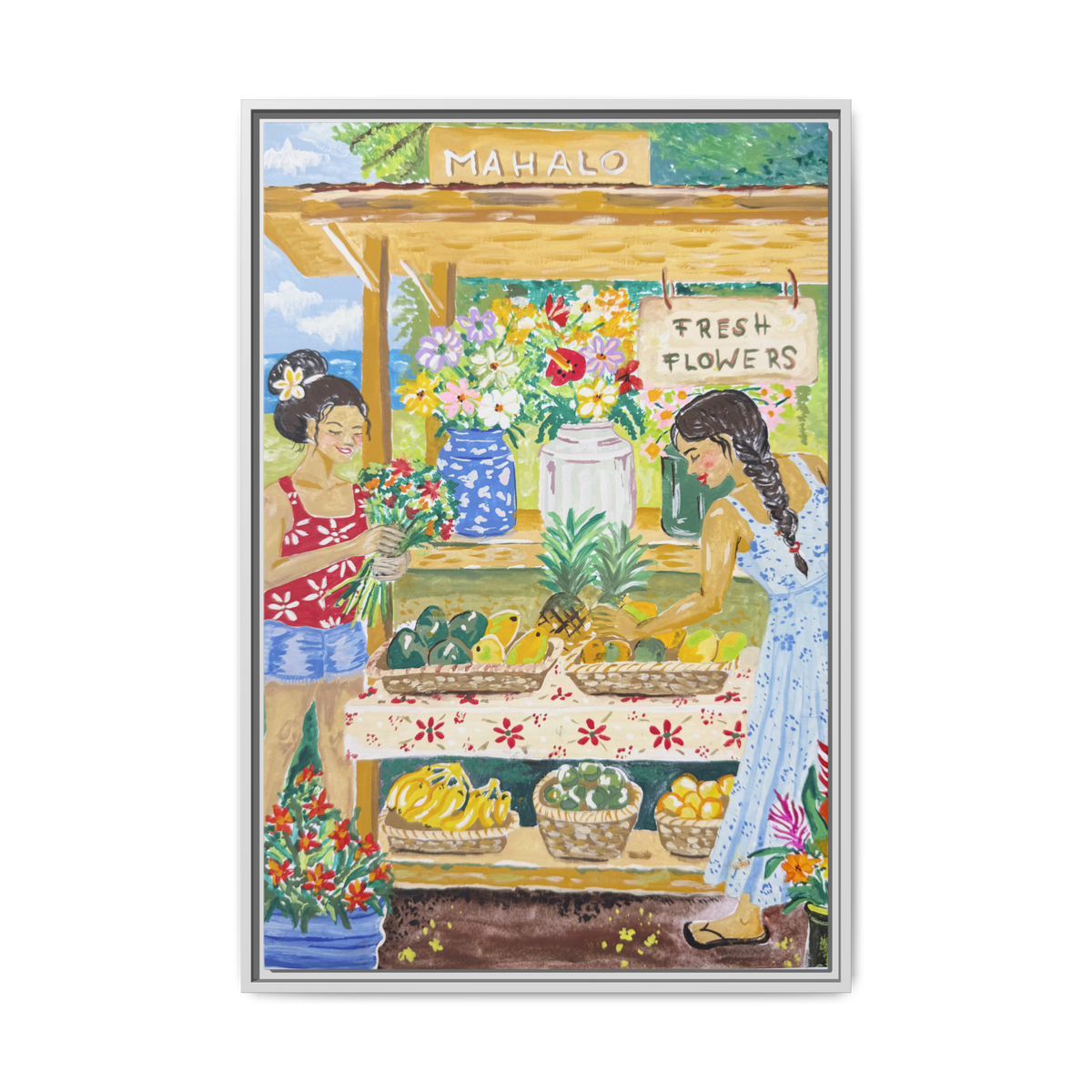 Mahalo Farmstand - Framed Canvas Print