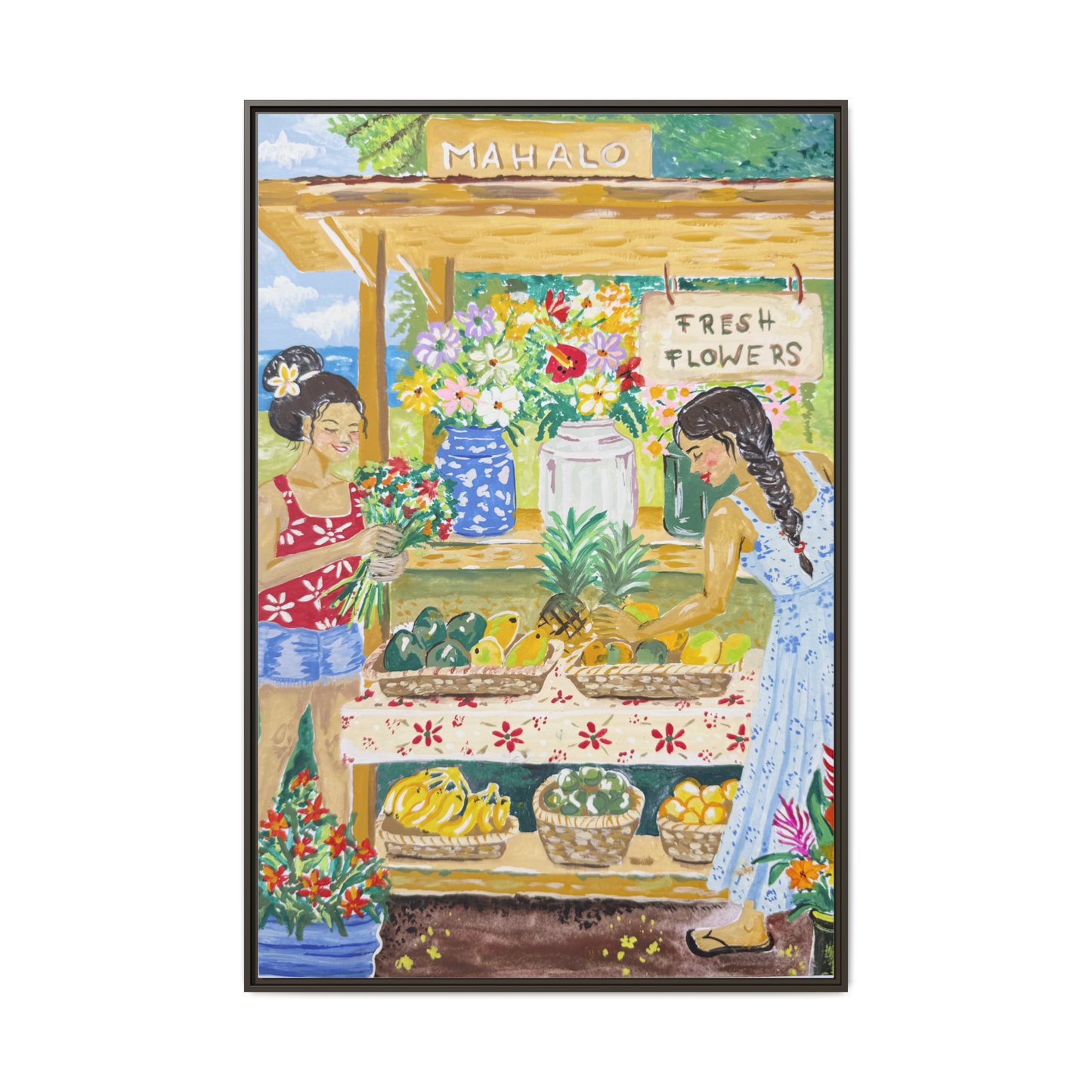 Mahalo Farmstand - Framed Canvas Print