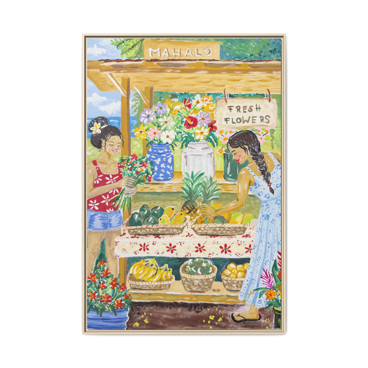 Mahalo Farmstand - Framed Canvas Print