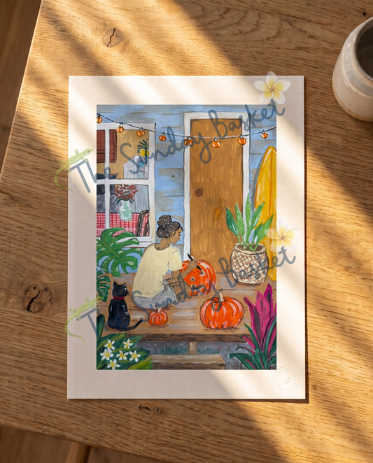 Pumpkin on the Lanai Unframed Print