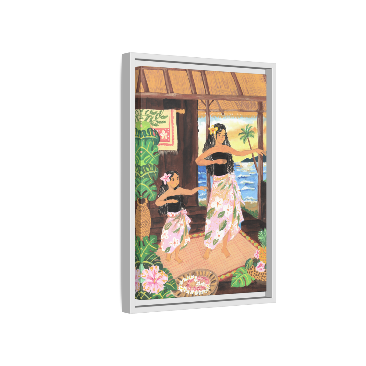 Keiki and Mama - Framed Matte Canvas Print