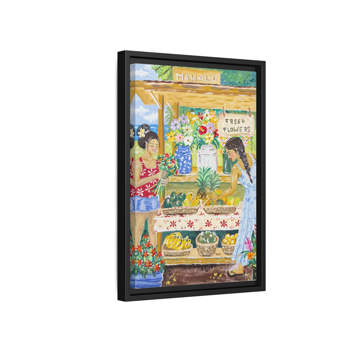 Mahalo Farmstand - Framed Canvas Print