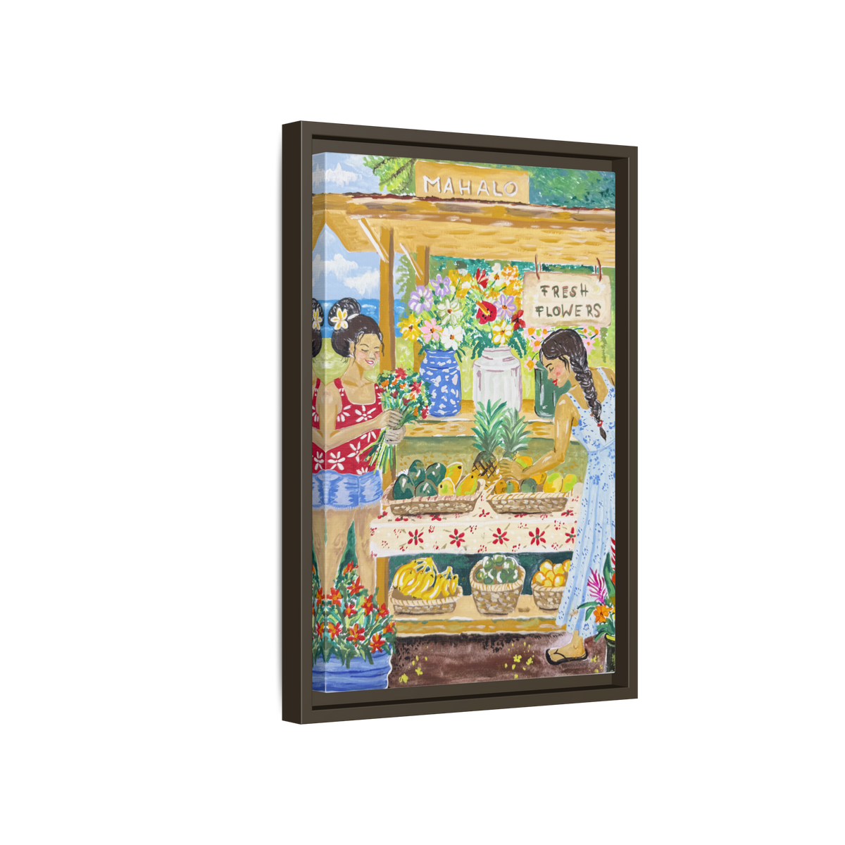 Mahalo Farmstand - Framed Canvas Print