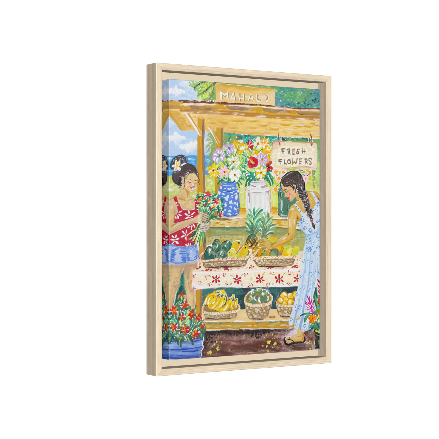 Mahalo Farmstand - Framed Canvas Print