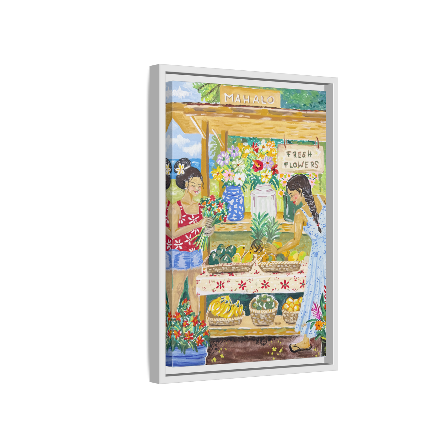 Mahalo Farmstand - Framed Canvas Print