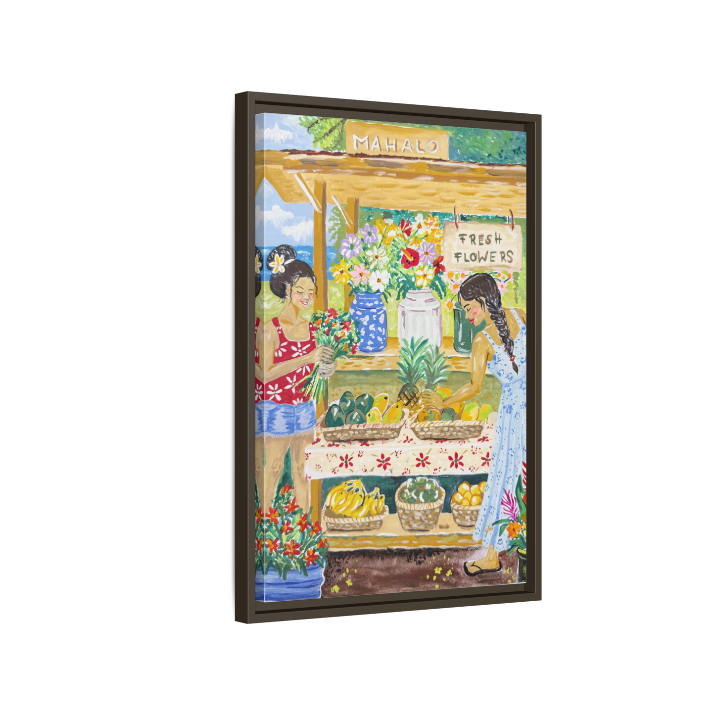 Mahalo Farmstand - Framed Canvas Print
