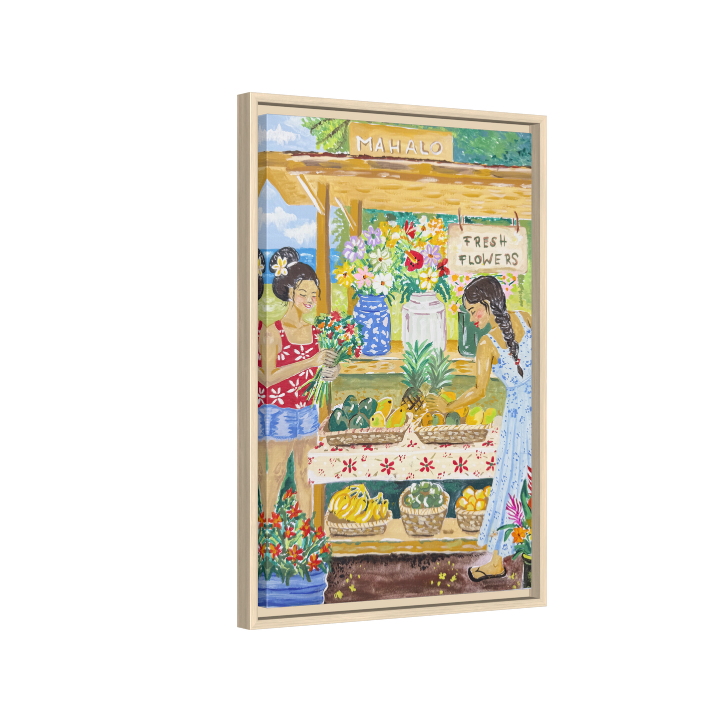 Mahalo Farmstand - Framed Canvas Print