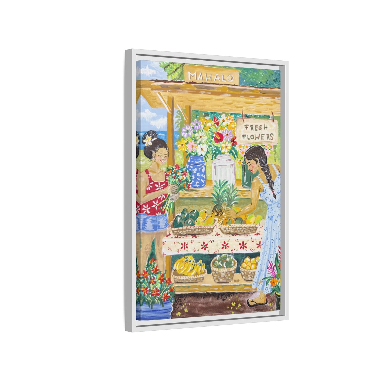 Mahalo Farmstand - Framed Canvas Print