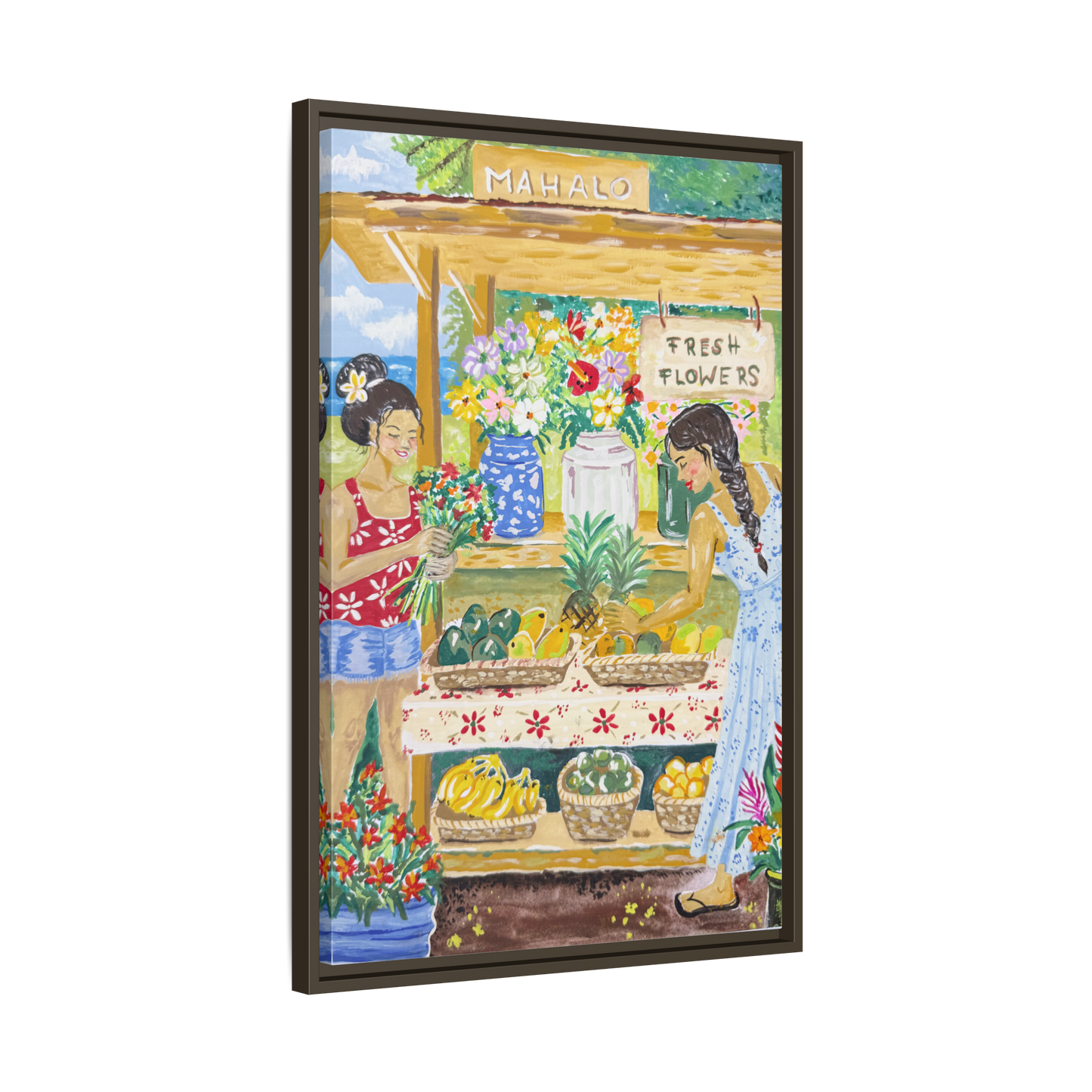 Mahalo Farmstand - Framed Canvas Print