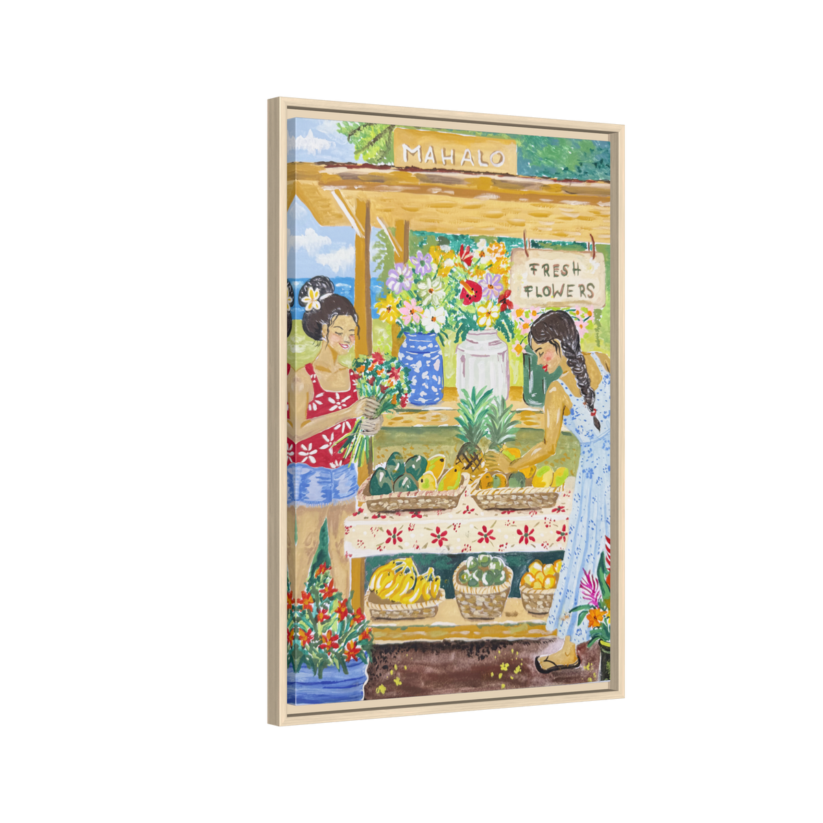 Mahalo Farmstand - Framed Canvas Print