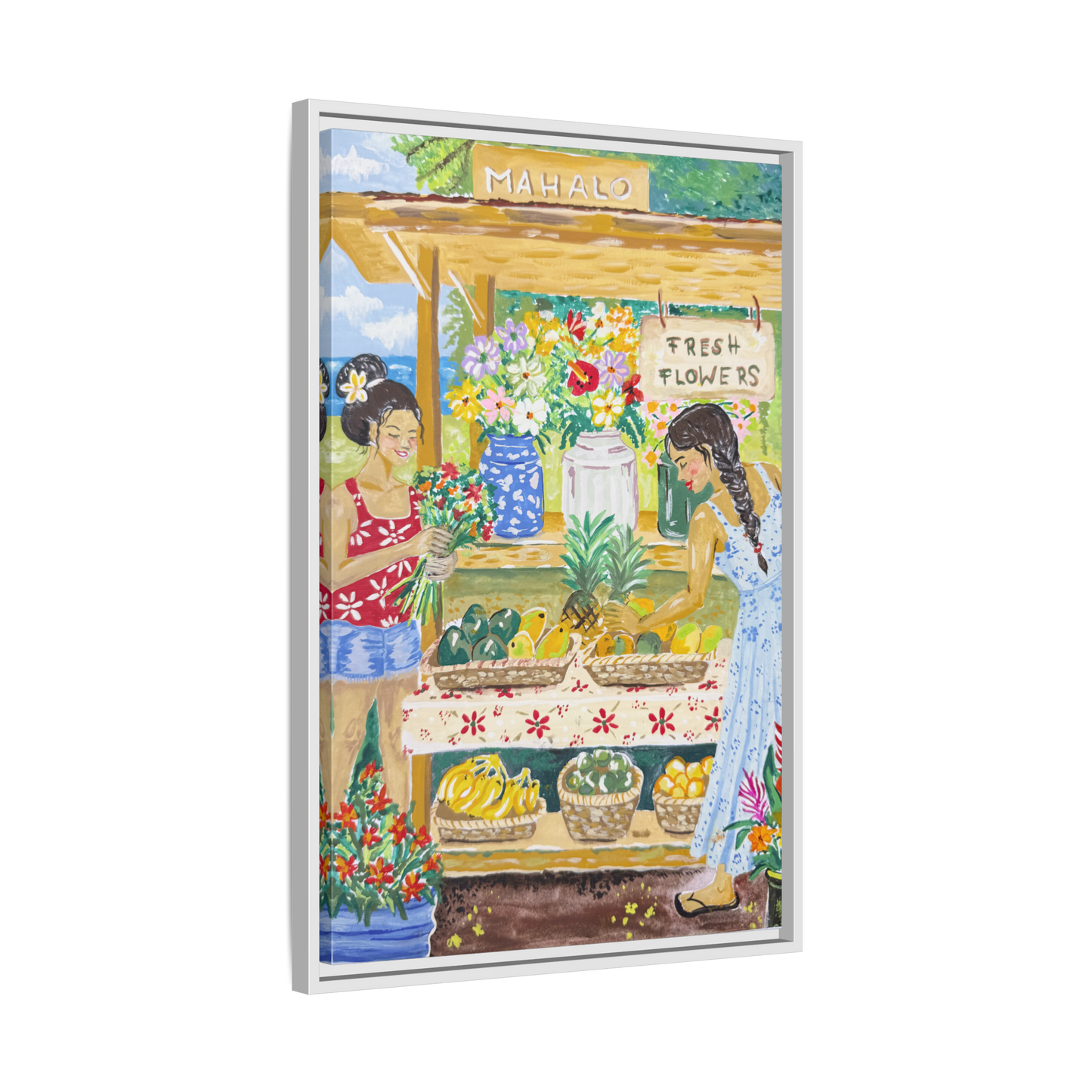 Mahalo Farmstand - Framed Canvas Print
