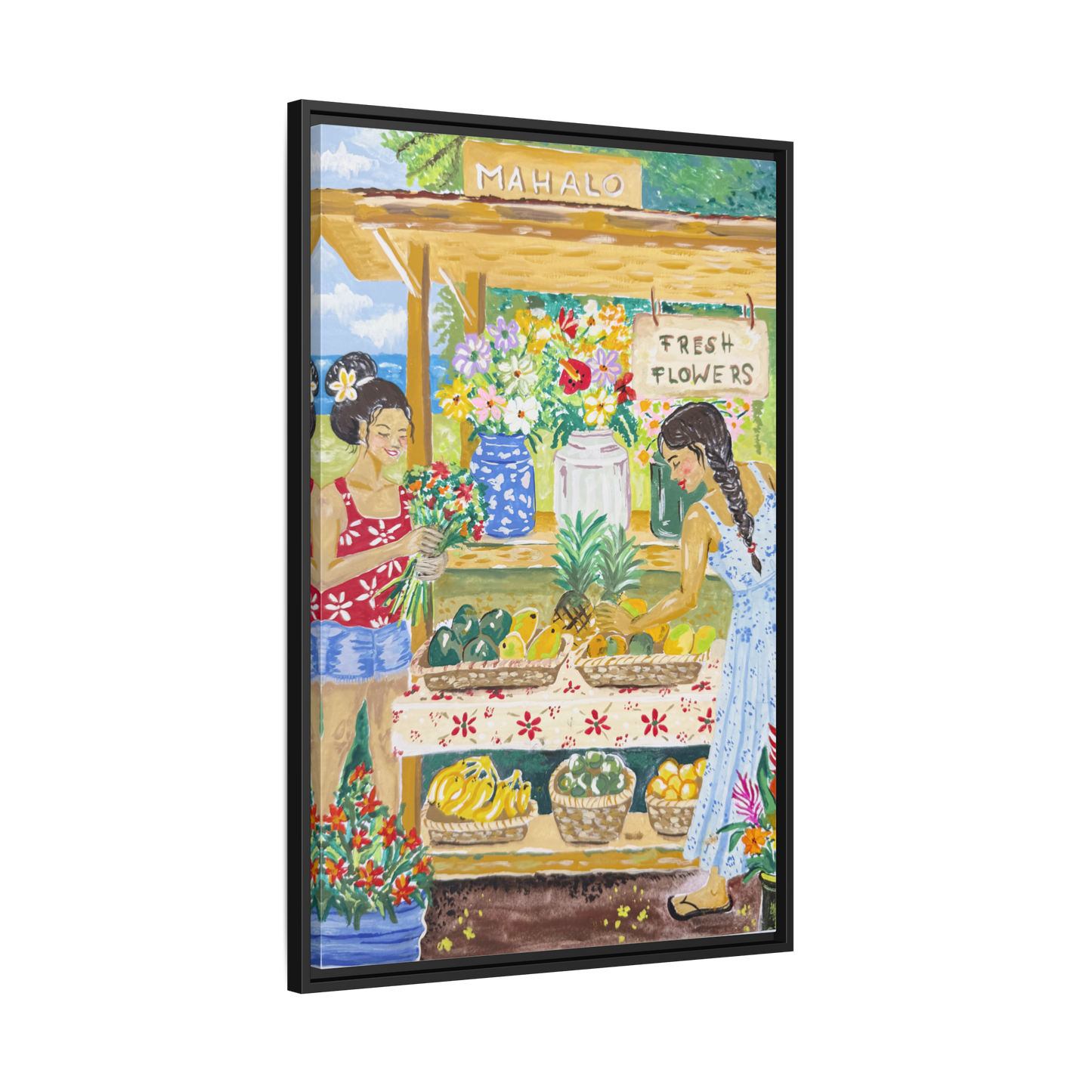 Mahalo Farmstand - Framed Canvas Print