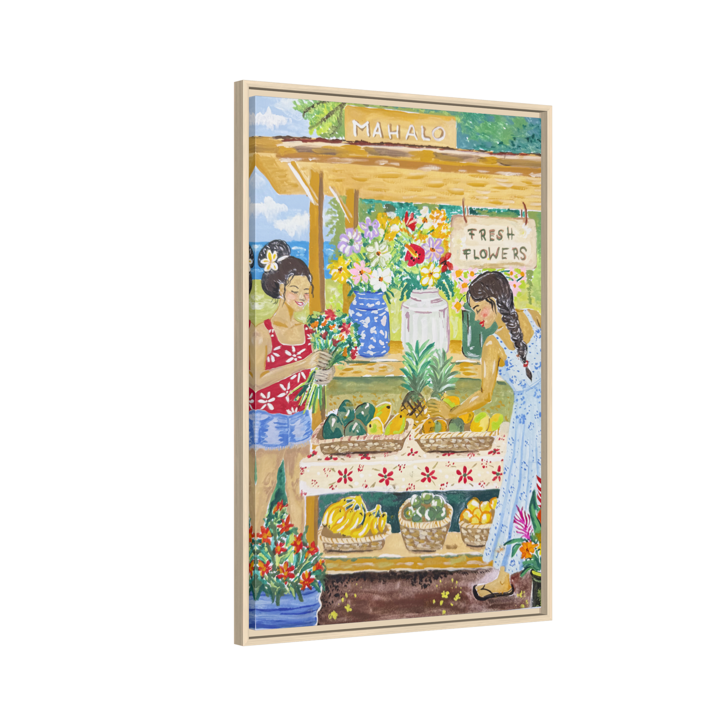 Mahalo Farmstand - Framed Canvas Print